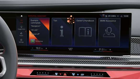 BMW Intelligent Personal Assistant, BMW M760e xDrive Sedan G70 BMW Intelligent Personal Assistant, BMW M760e xDrive Sedan G70, BMW Kavisli Ekran