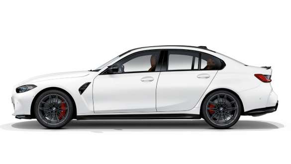 Yan tasarım, BMW M3 Competition Sedan G80, Metalik Mat Beyaz BMW M3 Competition Sedan G80, Metalik Mat Beyaz, yan tasarım, yandan görünüm
