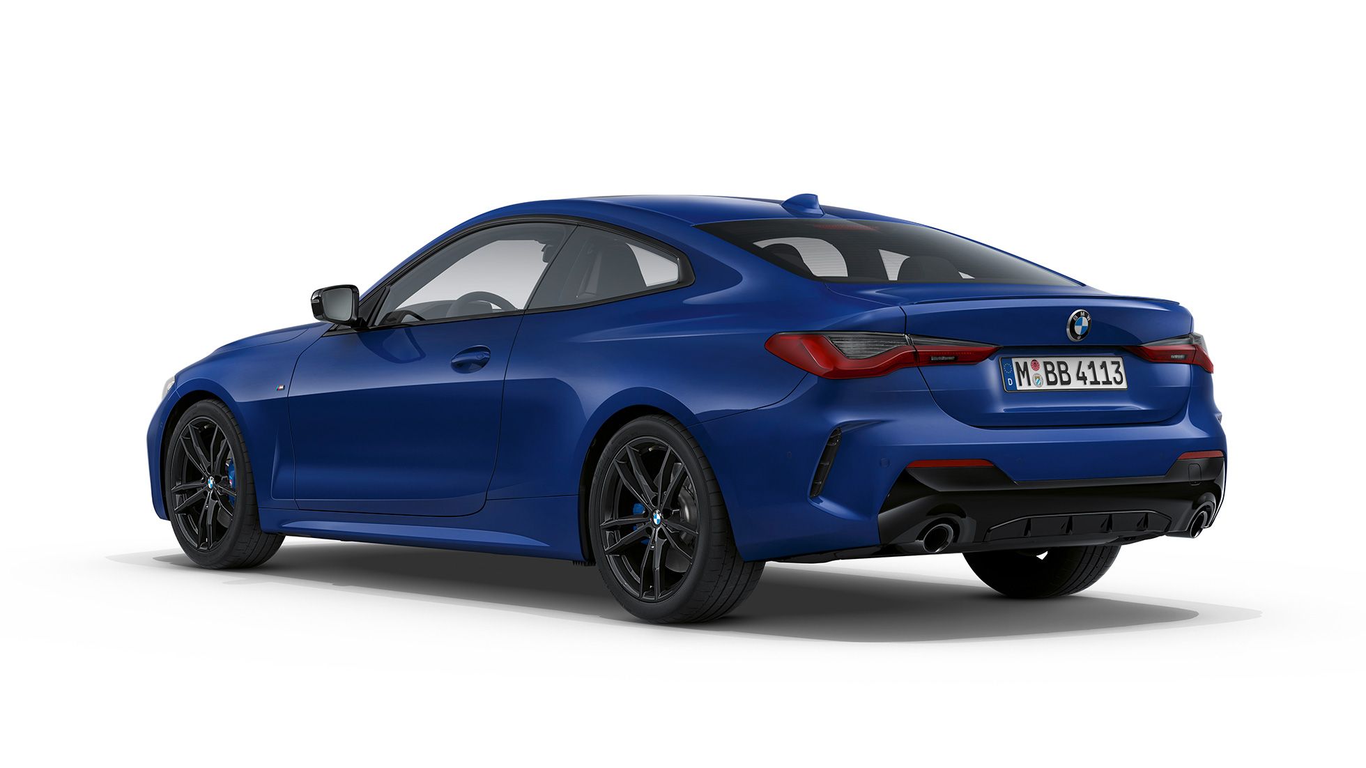 Arka BMW 4 Serisi Coupé M Sport G22 BMW 4 Serisi Coupé G22 M Sport Metalik Mavi/Arctic Race, arkadan görünüm