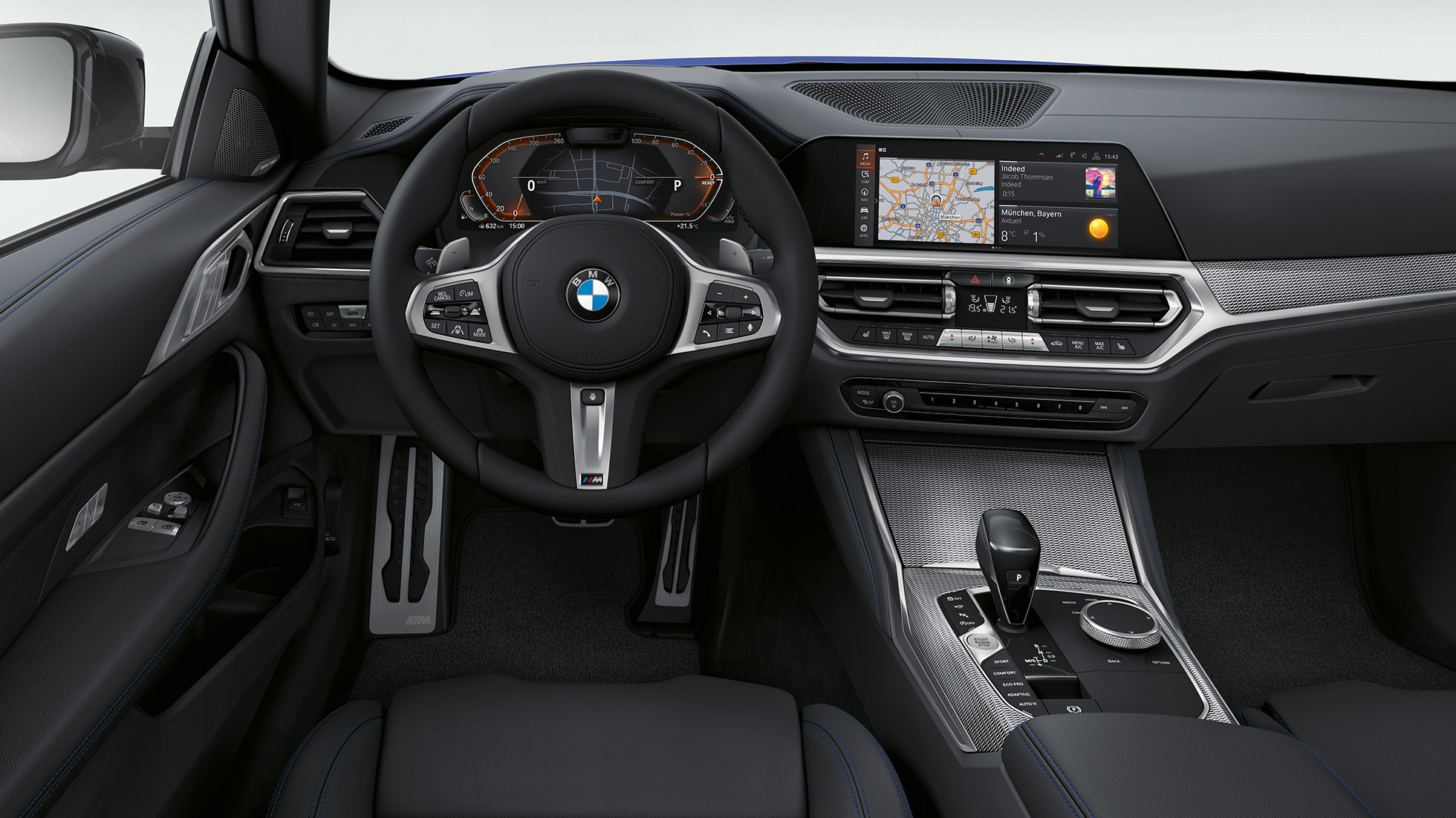 Döşemeler BMW 4 Serisi Coupé M Sport G22 Özel deri döşemeler BMW 4 Serisi Coupé G22 M Sport iç tasarım