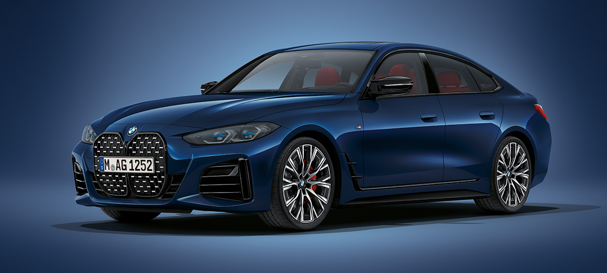 Yeni BMW 4 Serisi Gran Coupé G26, BMW Individual Metalik Mavi/Tanzanite Yeni BMW 4 Serisi Gran Coupé G26, BMW Individual Metalik Mavi/Tanzanite, ön çaprazdan görünüm