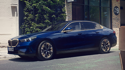 BMW 5 Series Sedan (G30) three-quarter side view BMW 5 Series Sedan (G30) three-quarter side view driving