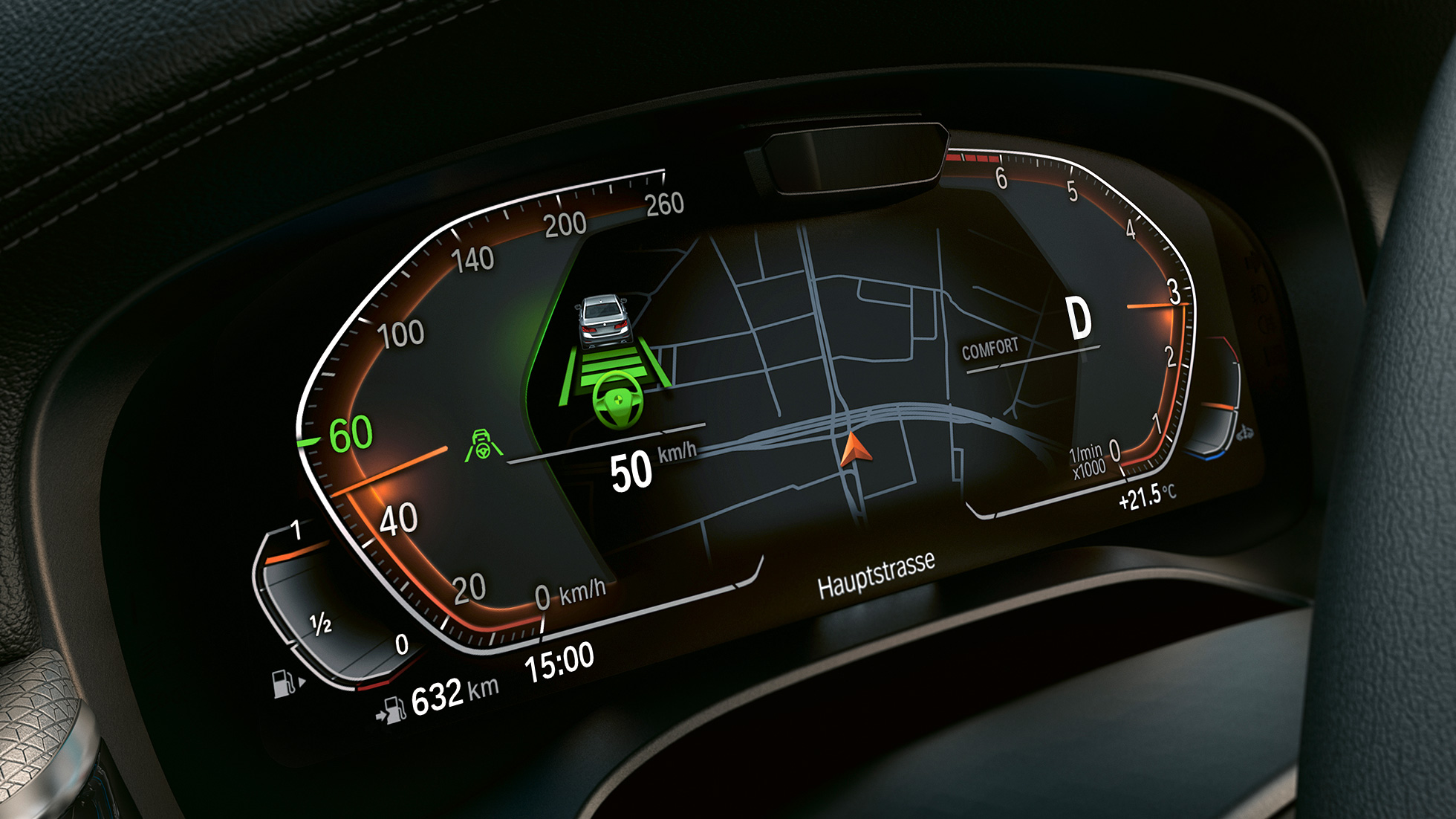 Bilgi Ekranı BMW 5 Serisi Touring G31 LCI Metalik Gri/Sophisto iç tasarım yakından görünümü Bilgi Ekranı BMW 5 Serisi Touring G31 LCI Metalik Gri/Sophisto iç tasarım yakından görünümü