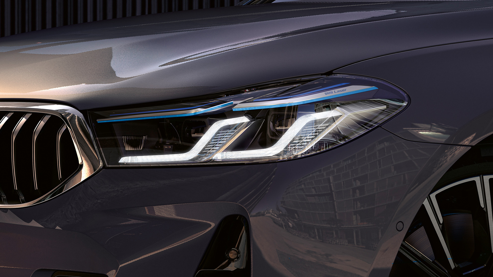 BMW Laserlight BMW 6 Serisi Gran Turismo G32 2020 BMW Laserlight BMW 6 Serisi Gran Turismo 640i xDrive G32 Metalik Gri/Bernina yakından ön görünüm