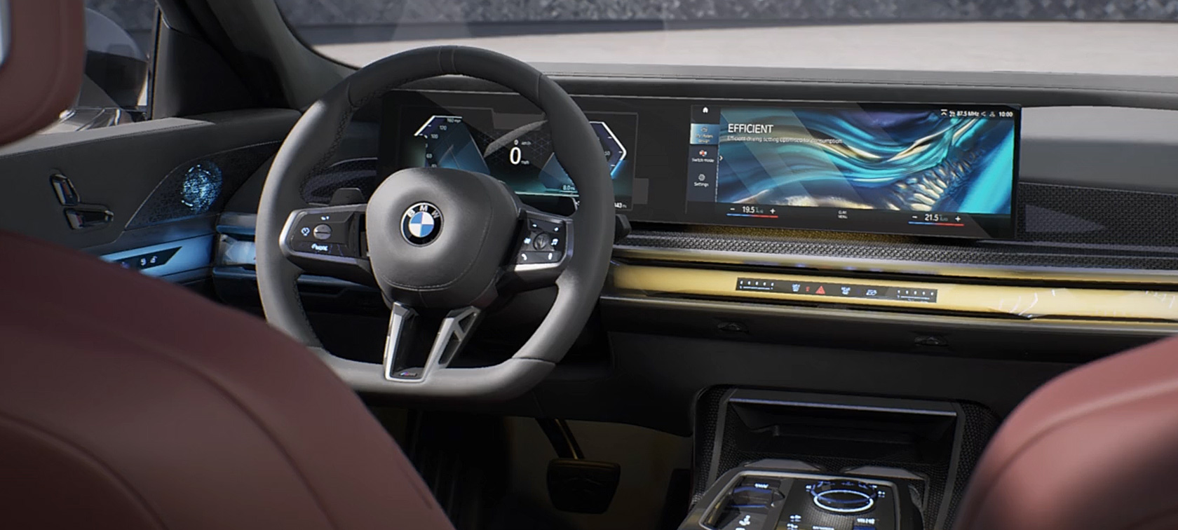 İç tasarım, BMW 7 Serisi Sedan G70 ICE 740i M Sport donanımı BMW 7 Serisi Sedan G70 ICE 740i M Sport donanımı, iç tasarım