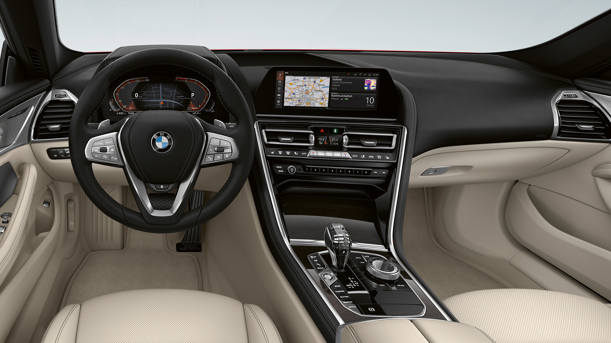 Temel model kokpiti BMW 8 Serisi Gran Coupé, temel model kokpiti