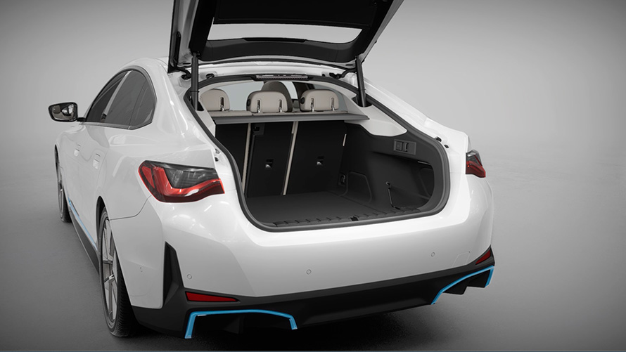 BMW i4 G26, bagaj bölümü ve bagaj kapağı BMW i4 G26, bagaj bölümü ve bagaj kapağı
