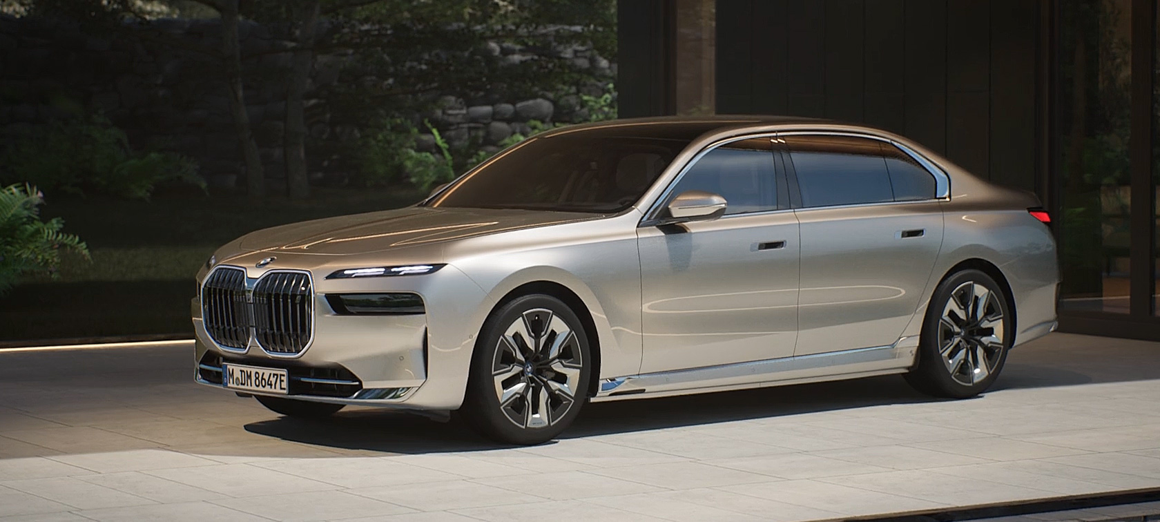 BMW i7 Sedan G70, Dış tasarımda öne çıkan özellikler videosu BMW i7 Sedan G70, BMW Individual Metalik Gri/Oxid, Dış tasarımda öne çıkan özellikler videosu