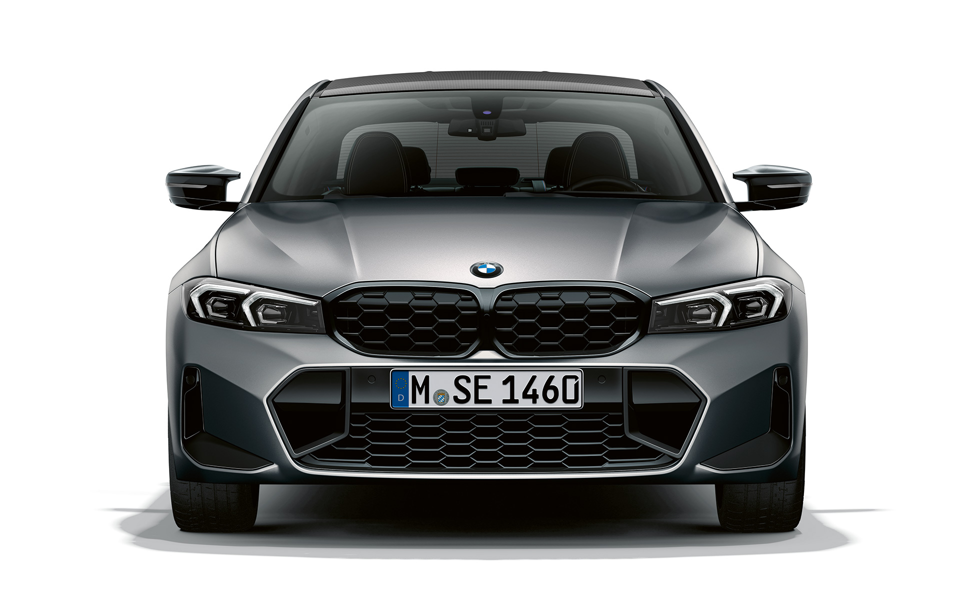 BMW M340i xDrive Sedan G20, BMW Individual Metalik Mat Gri/Pure Grey, Böbrek Izgaraları ile önden görünüm