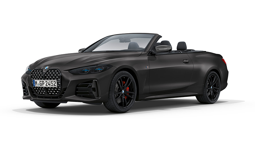BMW M440i xDrive Cabrio G23, BMW Individual Metalik Mat Mavi/Portimao ön çaprazdan görünüm