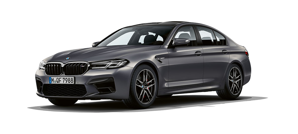 BMW M5 F90 LCI önden görünüm BMW M5 F90 LCI Metalik Gri/Brands Hatch önden görünüm