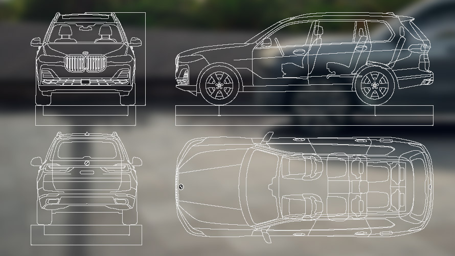 Boyut çizimleri, BMW X7 Boyut çizimleri, BMW X7