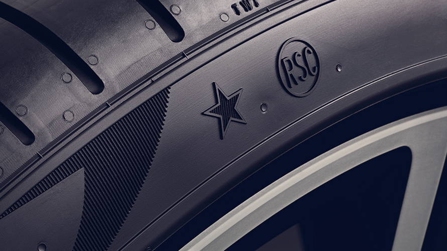 BMW jant ve lastikleri, AB lastik etiketi yakın plan görünüm