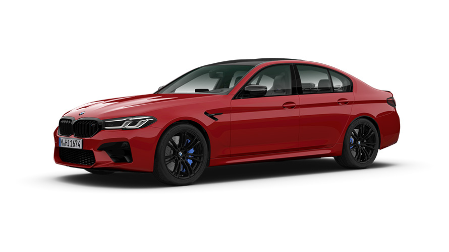 BMW M5 Competition F90, yan çaprazdan görünüm BMW M5 Competition F90, yan çaprazdan görünüm