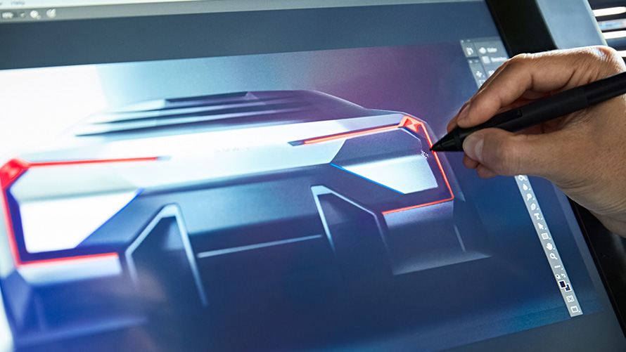 BMW Vision M NEXT, dış tasarım BMW Vision M NEXT, geliştirme, dış tasarım, tasarım, arkadan görünüm, çizim