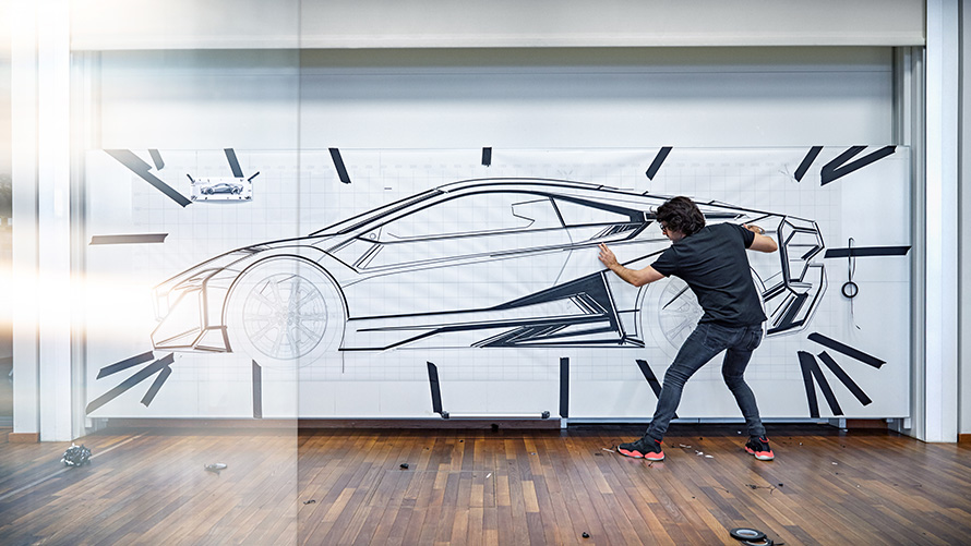 BMW Vision M NEXT, dış tasarım BMW Vision M NEXT, geliştirme, dış tasarım, tasarım, yandan görünüm, çizim