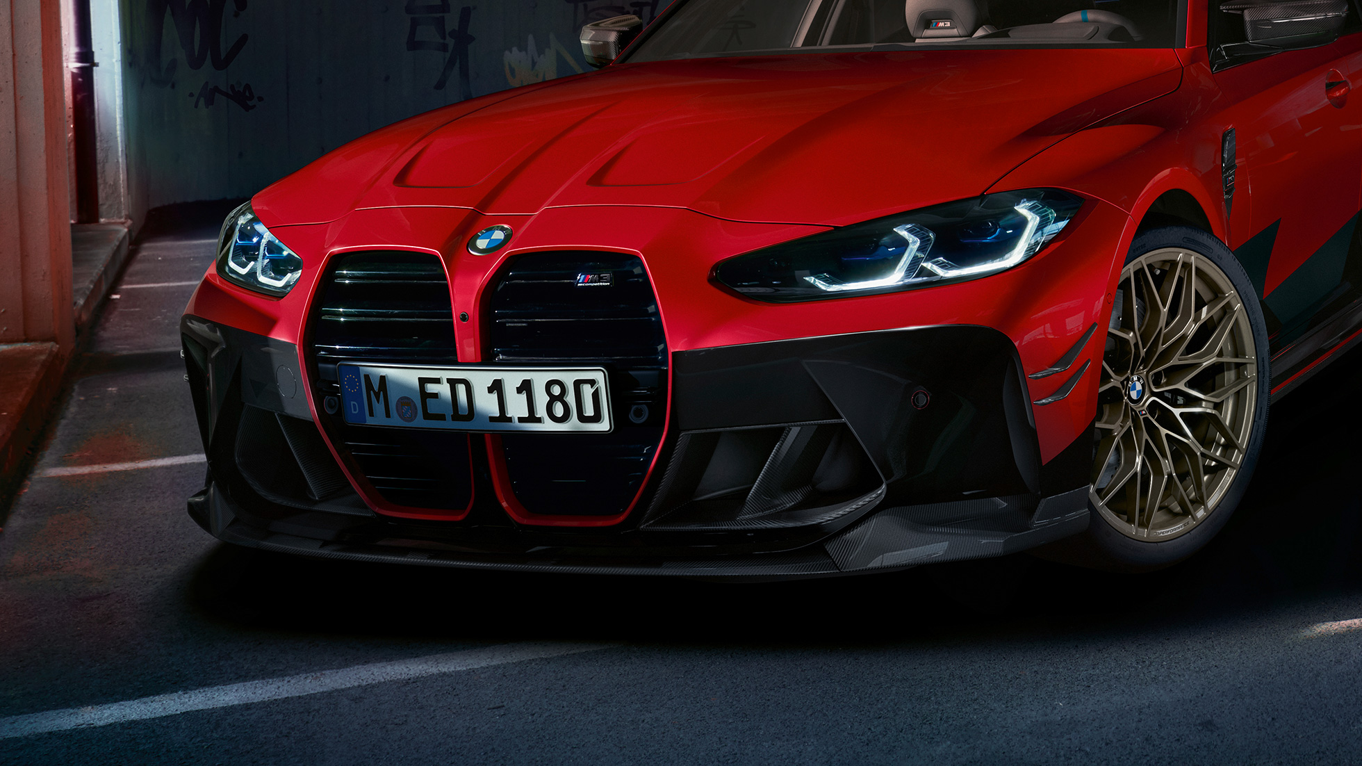 BMW M3 G80 önden görünüm BMW M Performance Parçaları BMW M3 G80 önden görünüm