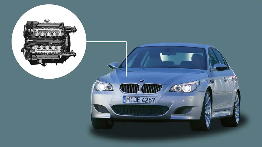 BMW M5’in (E60) V10 silindirli motoru (2004) BMW M5’in (E60) V10 silindirli motoru (2004)