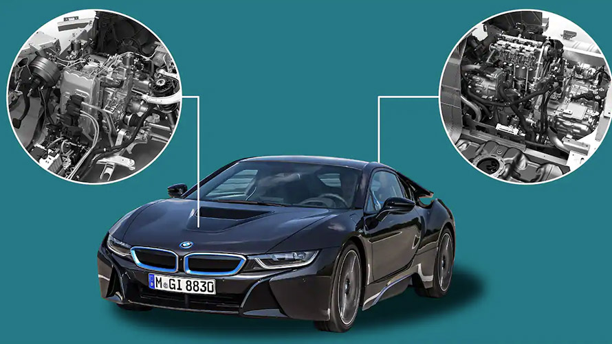 BMW i8’in (I12) Hybrid 3 silindirli motoru ve elektrikli motoru (2014) BMW i8’in (I12) Hybrid 3 silindirli motoru ve elektrikli motoru (2014)